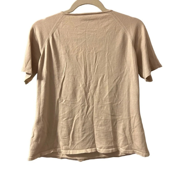 MAXMARA BEIGE SHORT SLEEVE V-NECK SWEATER - Picture 2 of 5